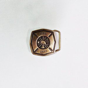 Fire Dept Solid Brass Belt Buckle